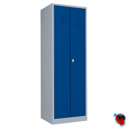 Kleider-Wäschespinde Stahl -Abteilbreite 40 cm- Gesamtbreite 80 cm -blaue Türen - Lieferzeit ca. 2-3 Wochen !!