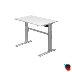 Schreibtisch-System: London: elektrisch verstellbar 70-120 cm, Platte weiss- Mass:120 x 80 cm, sofort lieferbar - Preishammer !  